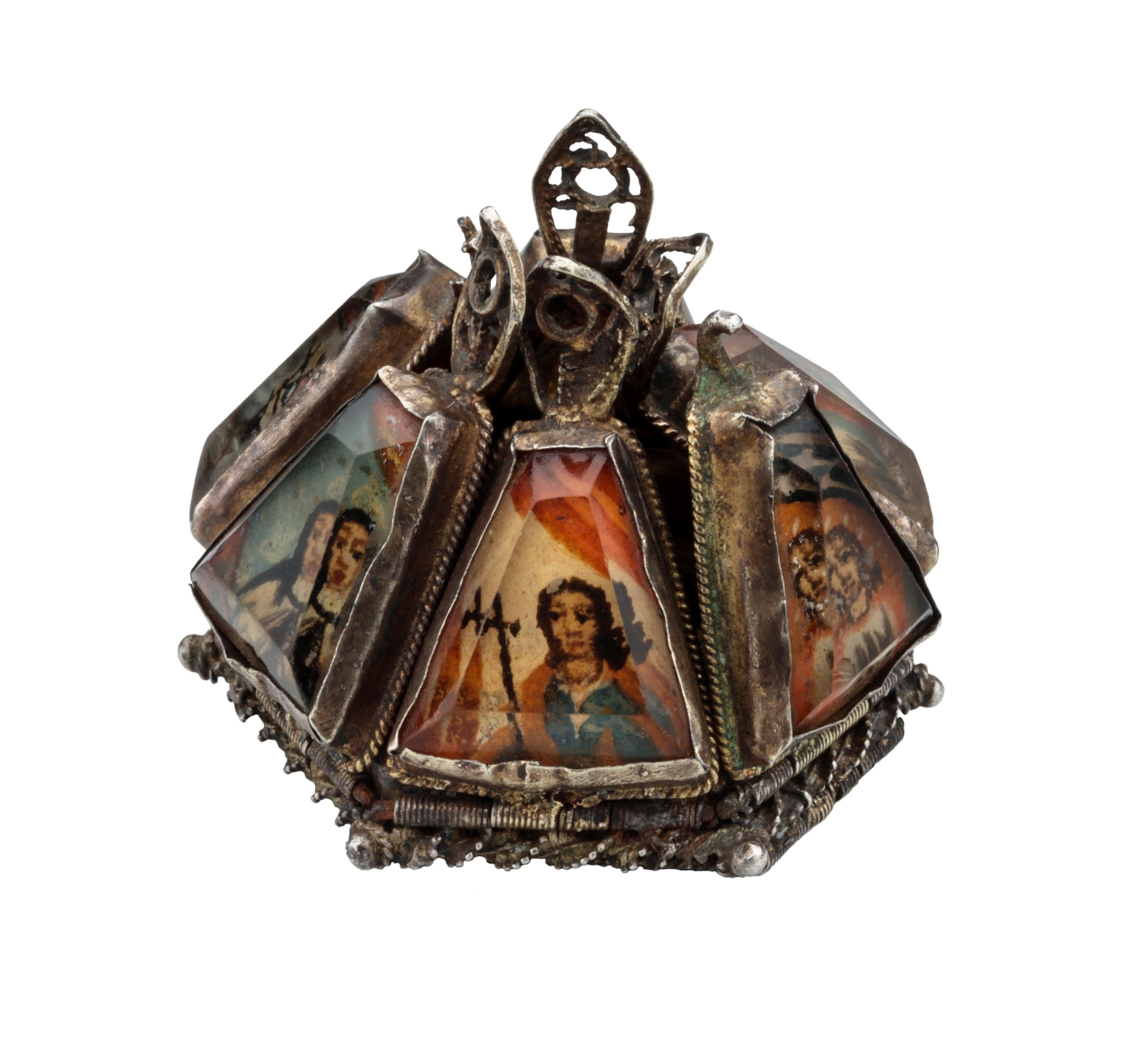Antique Spanish Star Devotional Pendant 2