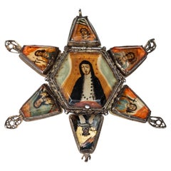 Antique Spanish Star Devotional Pendant