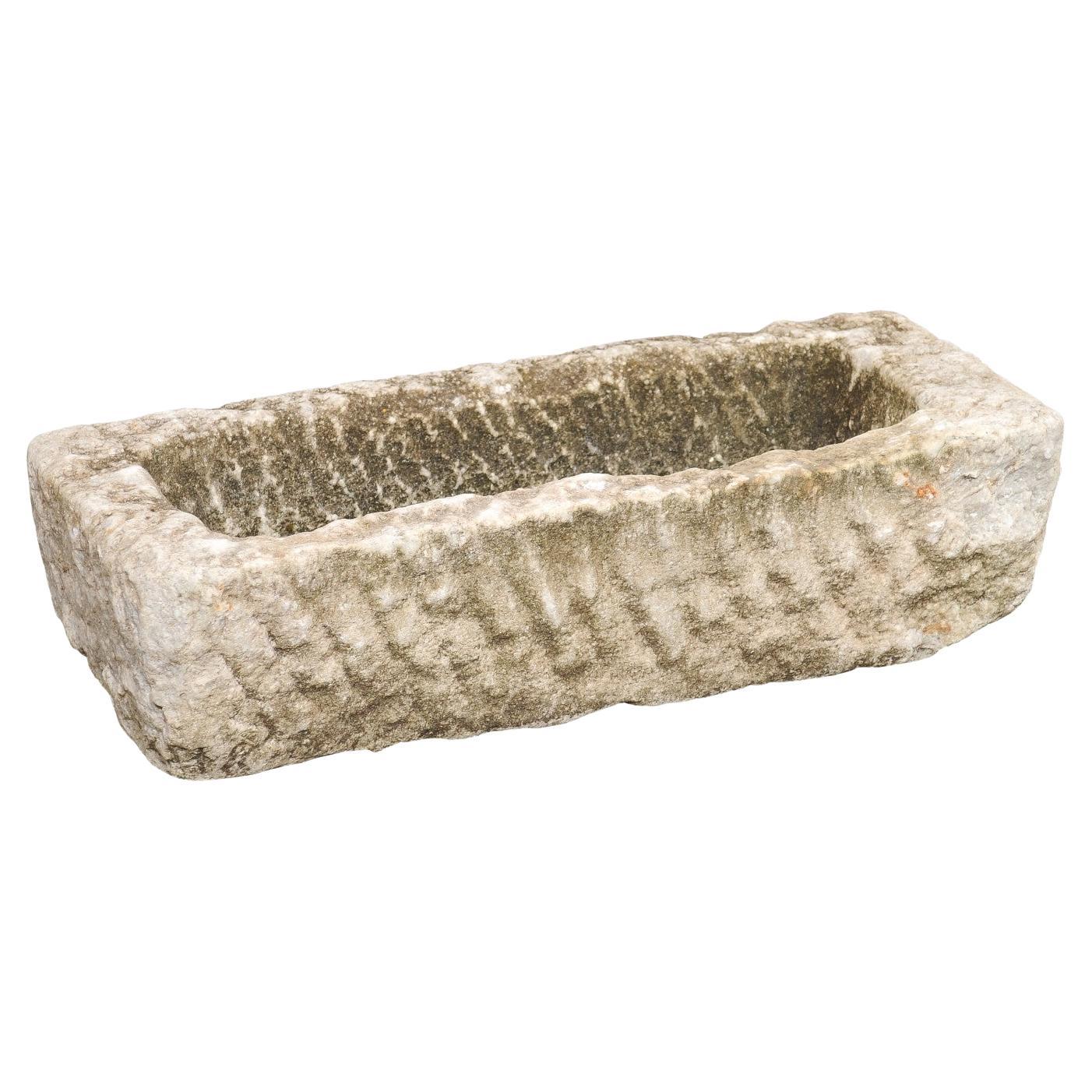 Vasque ou jardinière ancienne en pierre espagnole
