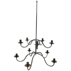 Antique Spanish Style Hand Forged Iron Candelabra