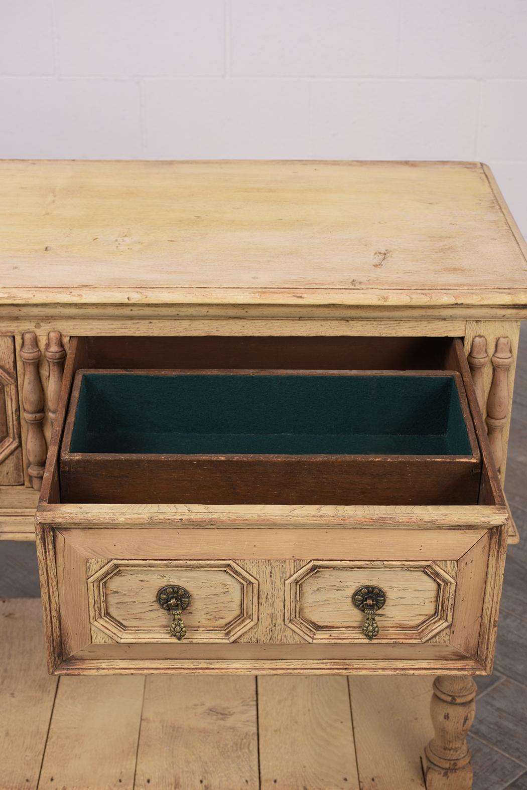 Antique Spanish Style Server with a Bleach Finish  3