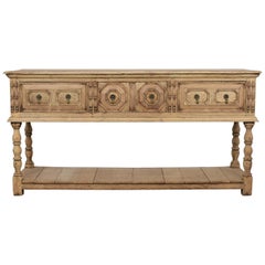 Antique Spanish Style Server with a Bleach Finish