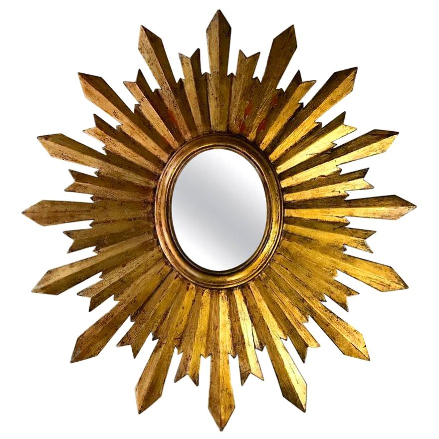 Antiker spanischer Sunburst-Spiegel