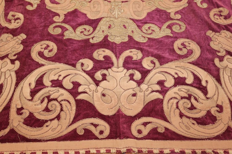 Antique Spanish Tapestry with Medallion. Size 8' x 8' 3" (2.44 m x 2.