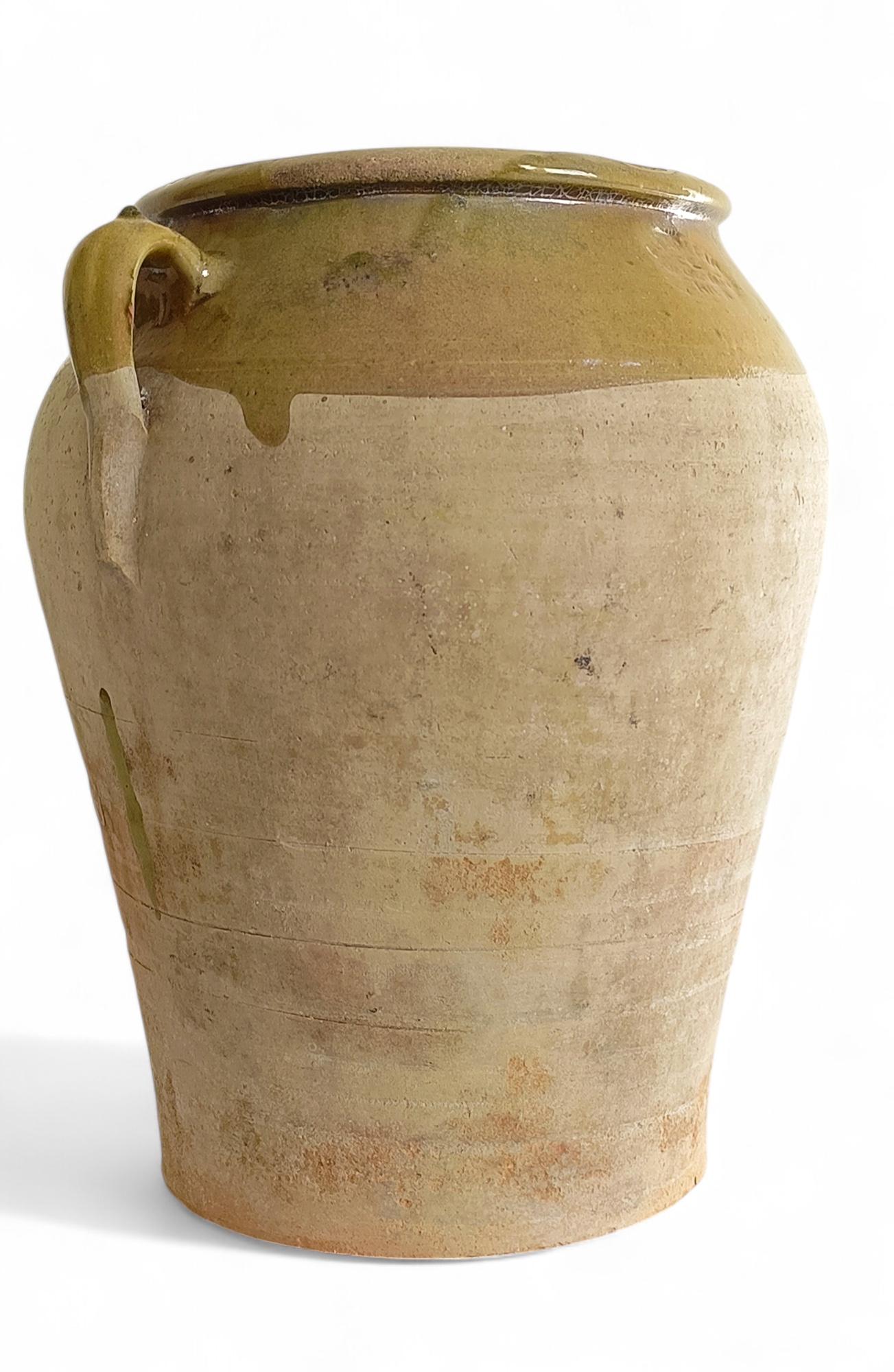 Rustic Antique Spanish Terracotta Olive Oil Large Jar with Patina, ci. 19th/20th C. For Sale