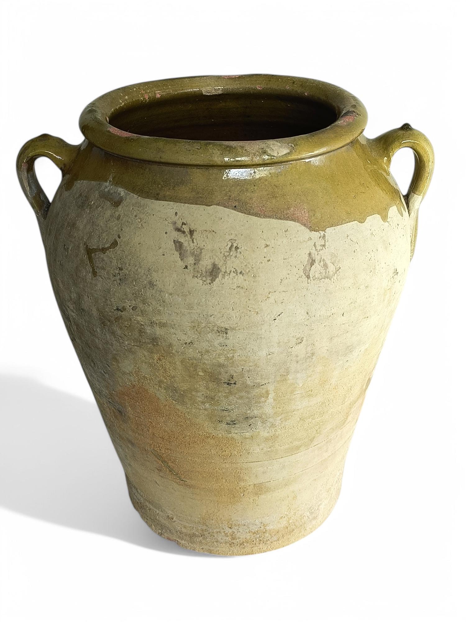 Late 19th Century Antique Spanish Terracotta Olive Oil Large Jar with Patina, ci. 19th/20th C. For Sale