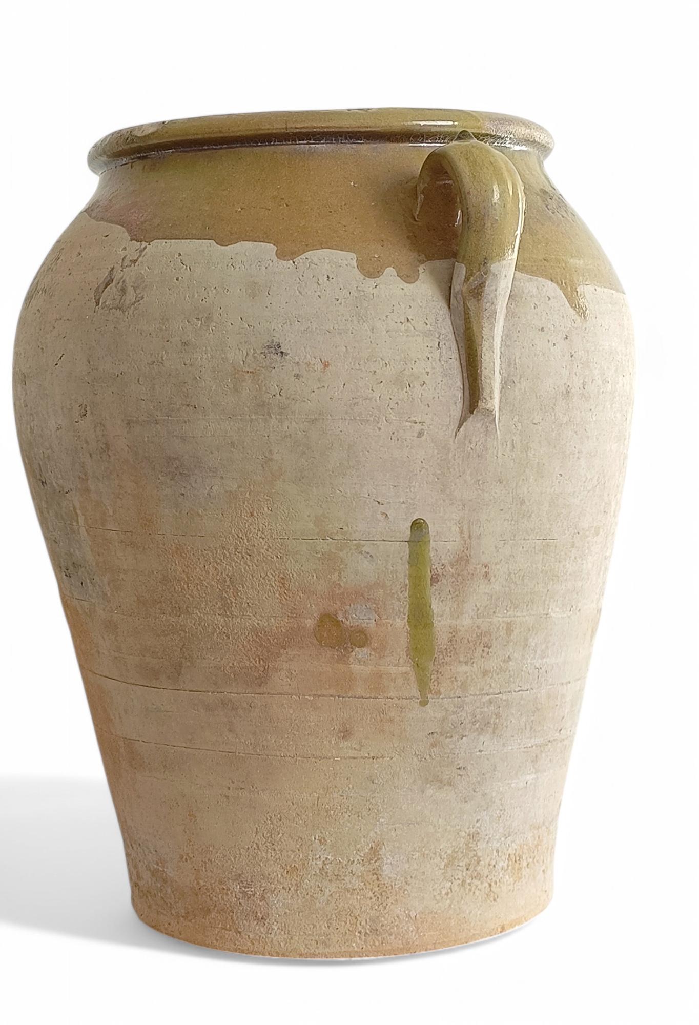 Ceramic Antique Spanish Terracotta Olive Oil Large Jar with Patina, ci. 19th/20th C. For Sale