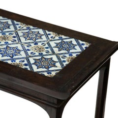 Antique Spanish Tile on Chinese Style Table