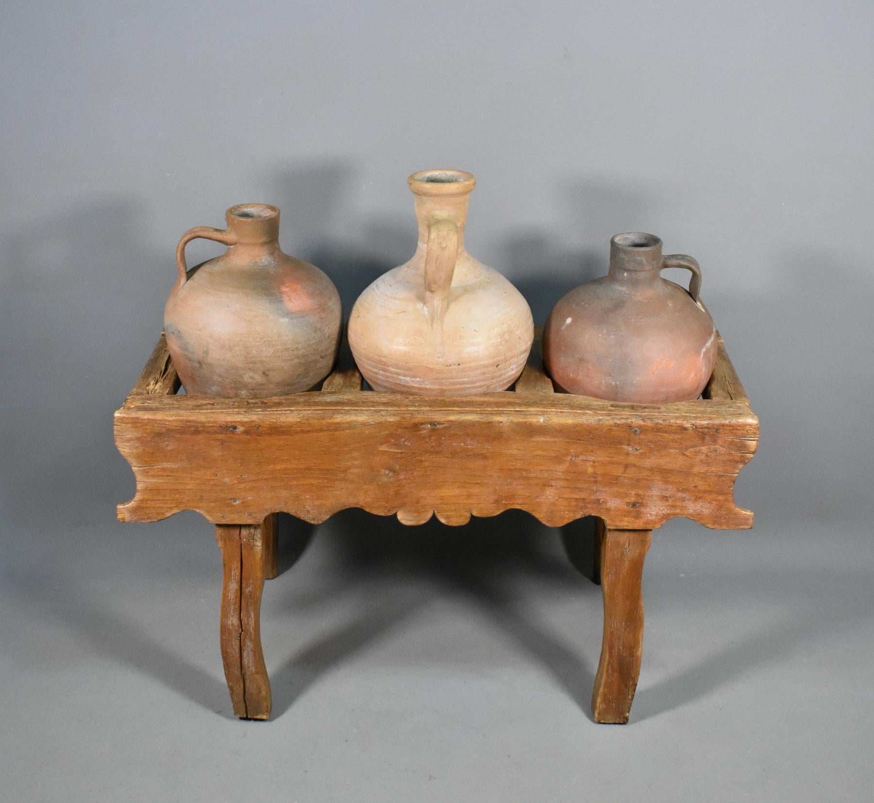 Antique Spanish Tinaja Pots and Stand For Sale 6