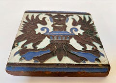 Antique Spanish Triana Tile, Seville Spain Mudejar Grotesque Motif