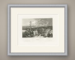 Antique Spanish View of the Roman Ruins of Italica, Engraving, circa 1850