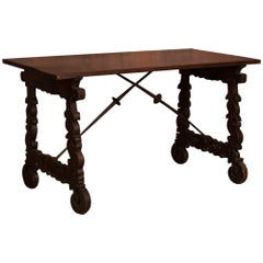 Antique Spanish Walnut Table/Writing Desk