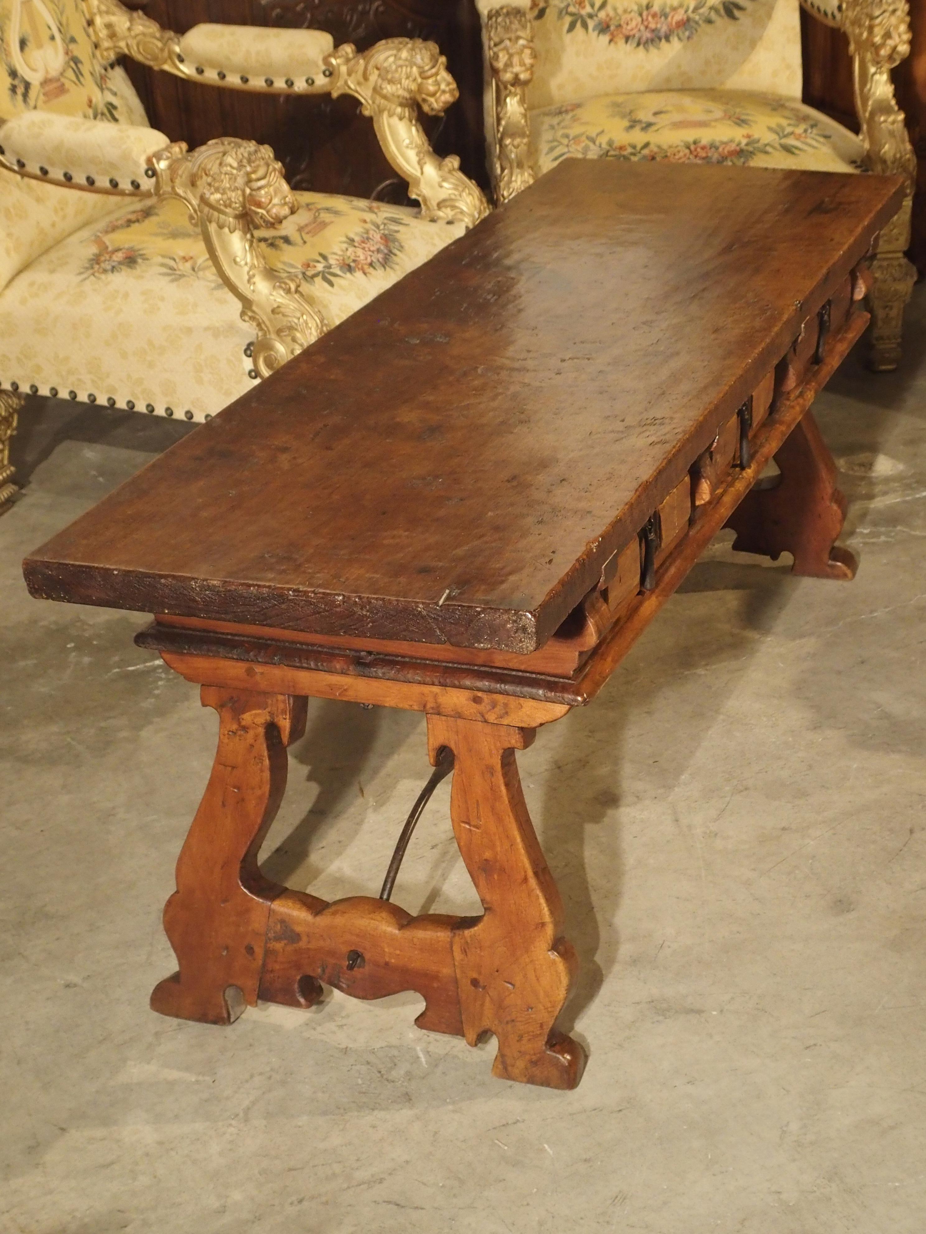 Antique Spanish Walnut Wood Coffee Table 10