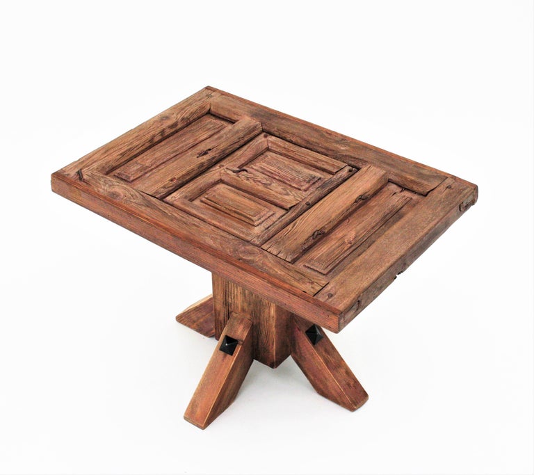 Antique Spanish Window Rustic Coffee Table / Side Table For Sale at 1stDibs