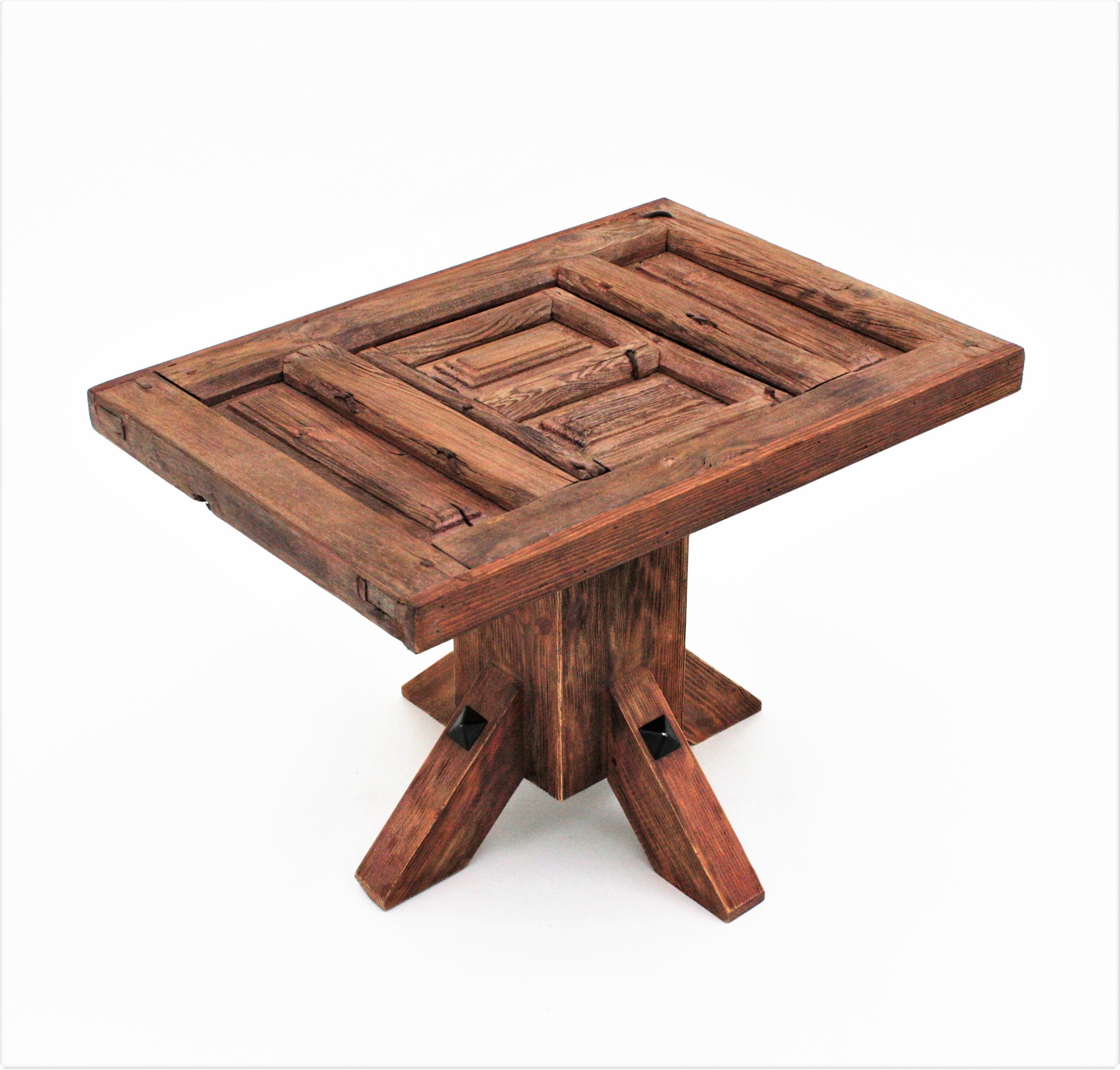 20th Century Antique Spanish Rustic Coffee Table / Side Table For Sale