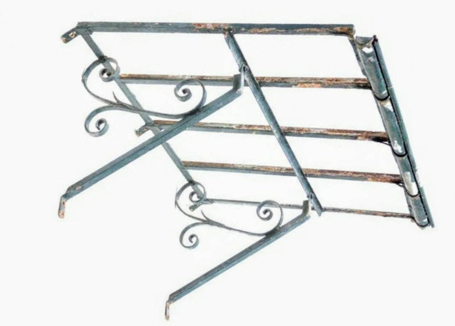 Antique Spanish Wrought Iron Architectural Building Awning 2