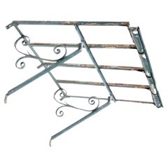Antique Spanish Wrought Iron Architectural Building Awning