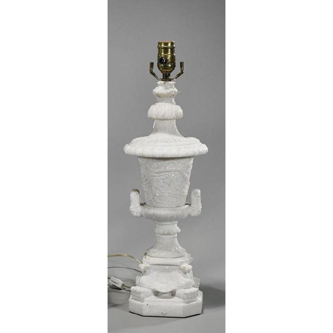 Antique Sparkling Granite Marble Urn Form Neoclassical Table Lamp In Good Condition In LOS ANGELES, CA