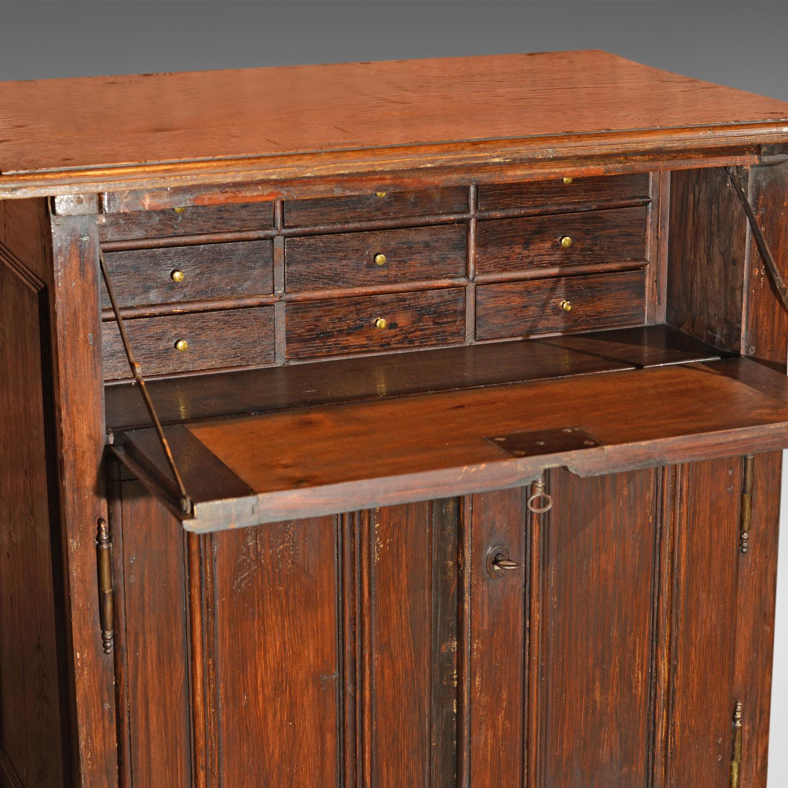 Antique Specimen Cabinet, French Oak Cupboard, Secretaire, Desk, circa 1850 For Sale 2