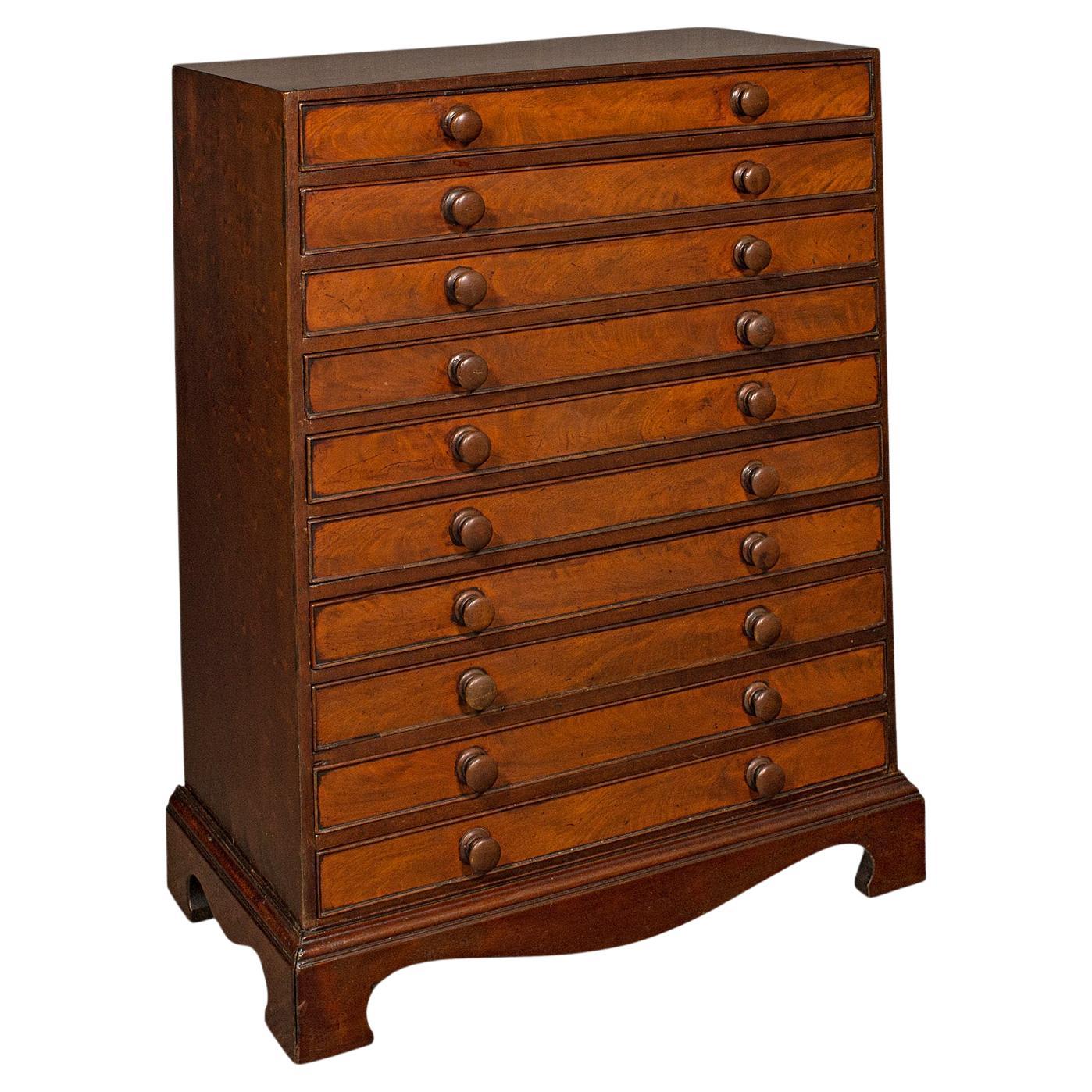 Antique Specimen Chest, English, Collector's Chest of Drawers, Georgian, C.1800 For Sale