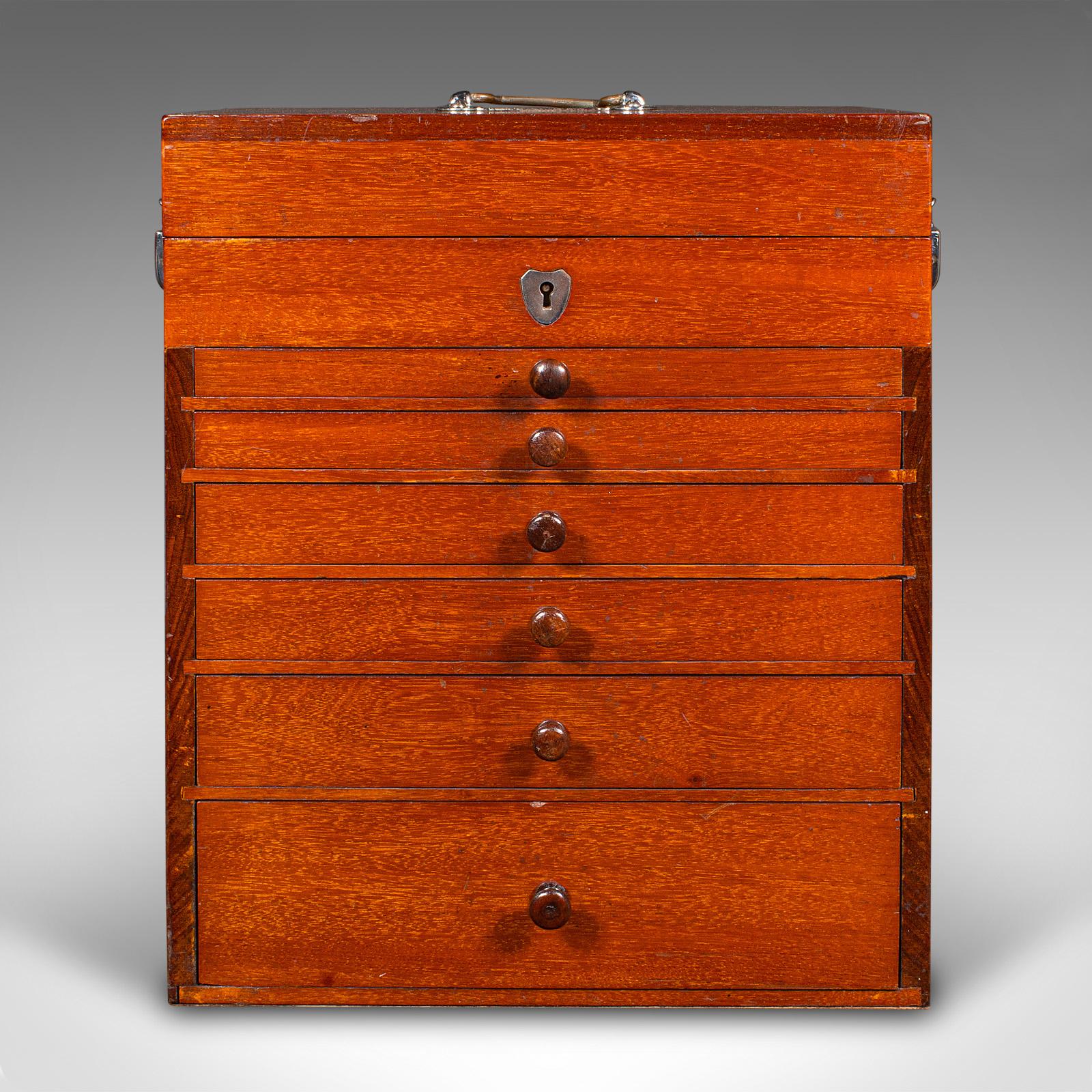 Britannique Antiquité - Commode de collectionneur de spécimens, anglaise, coffret d'artiste, édouardienne en vente