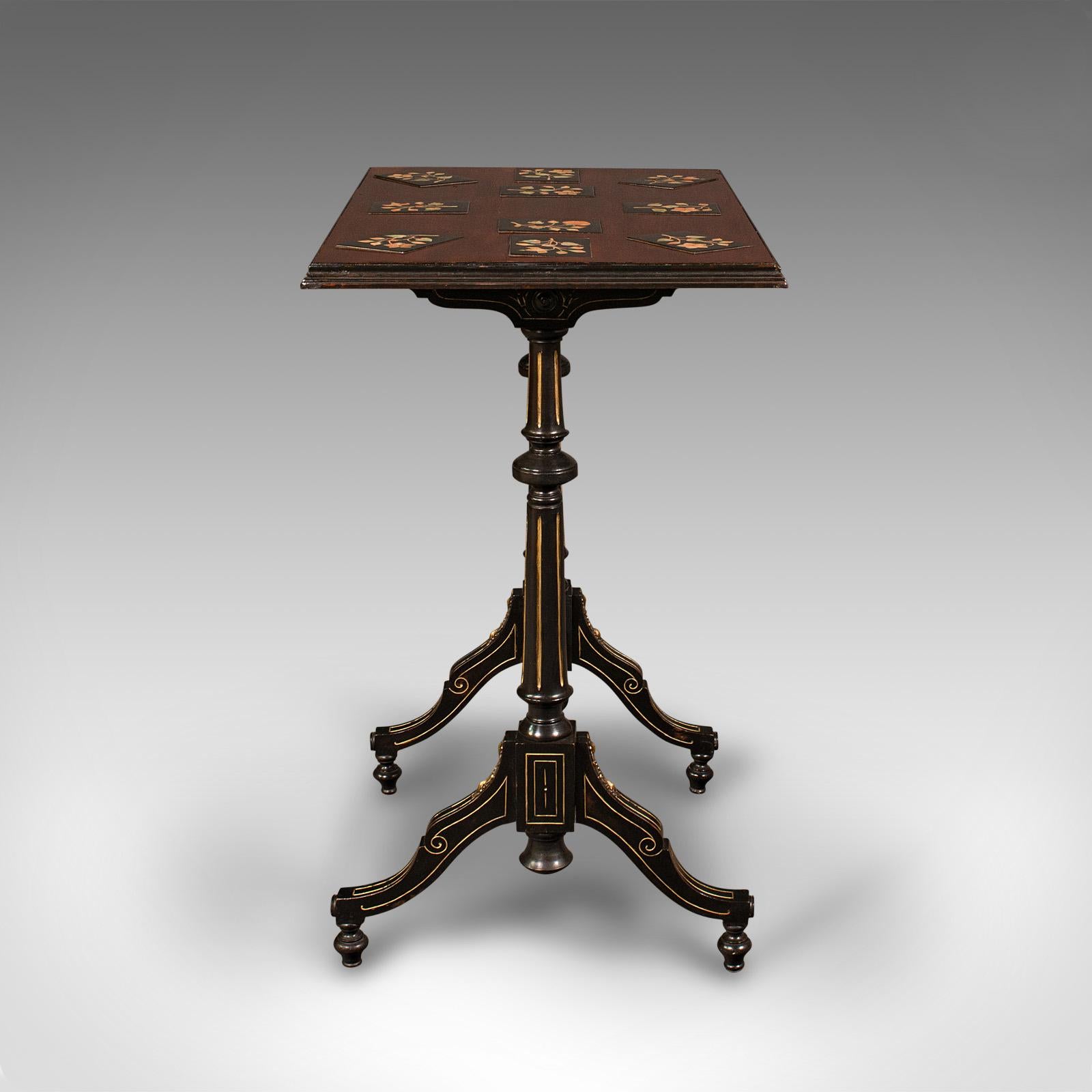 Table en spécimen d'antiquités, anglaise, incrustée, d'appoint, période esthétique, victorienne Bon état - En vente à Hele, Devon, GB