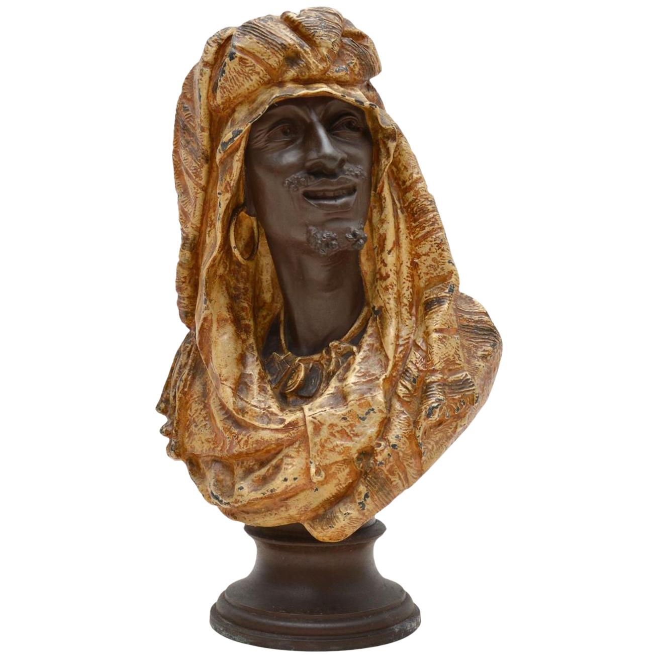 Antique Spelter Bust of a Moorish Man