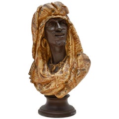 Antique Spelter Bust of a Moorish Man