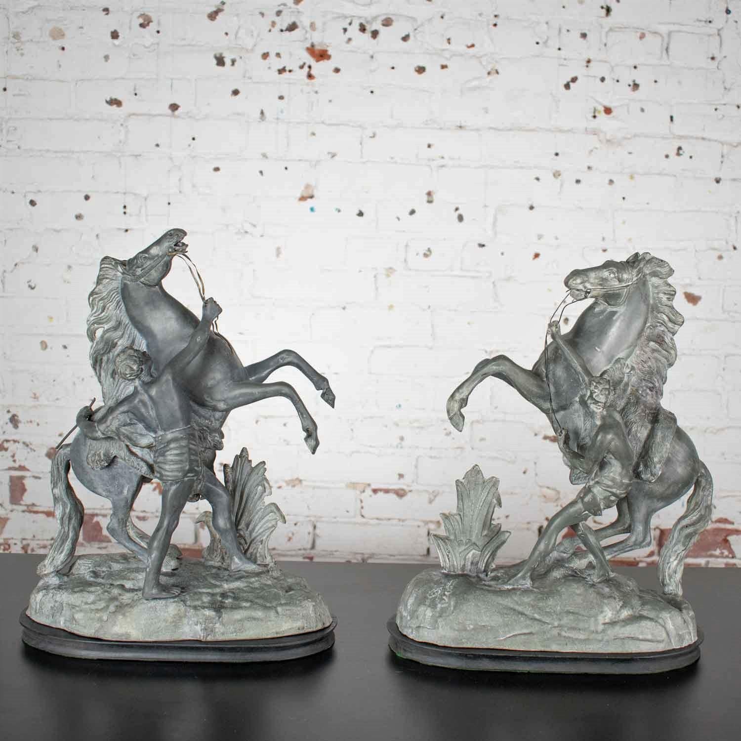 spelter horse statues