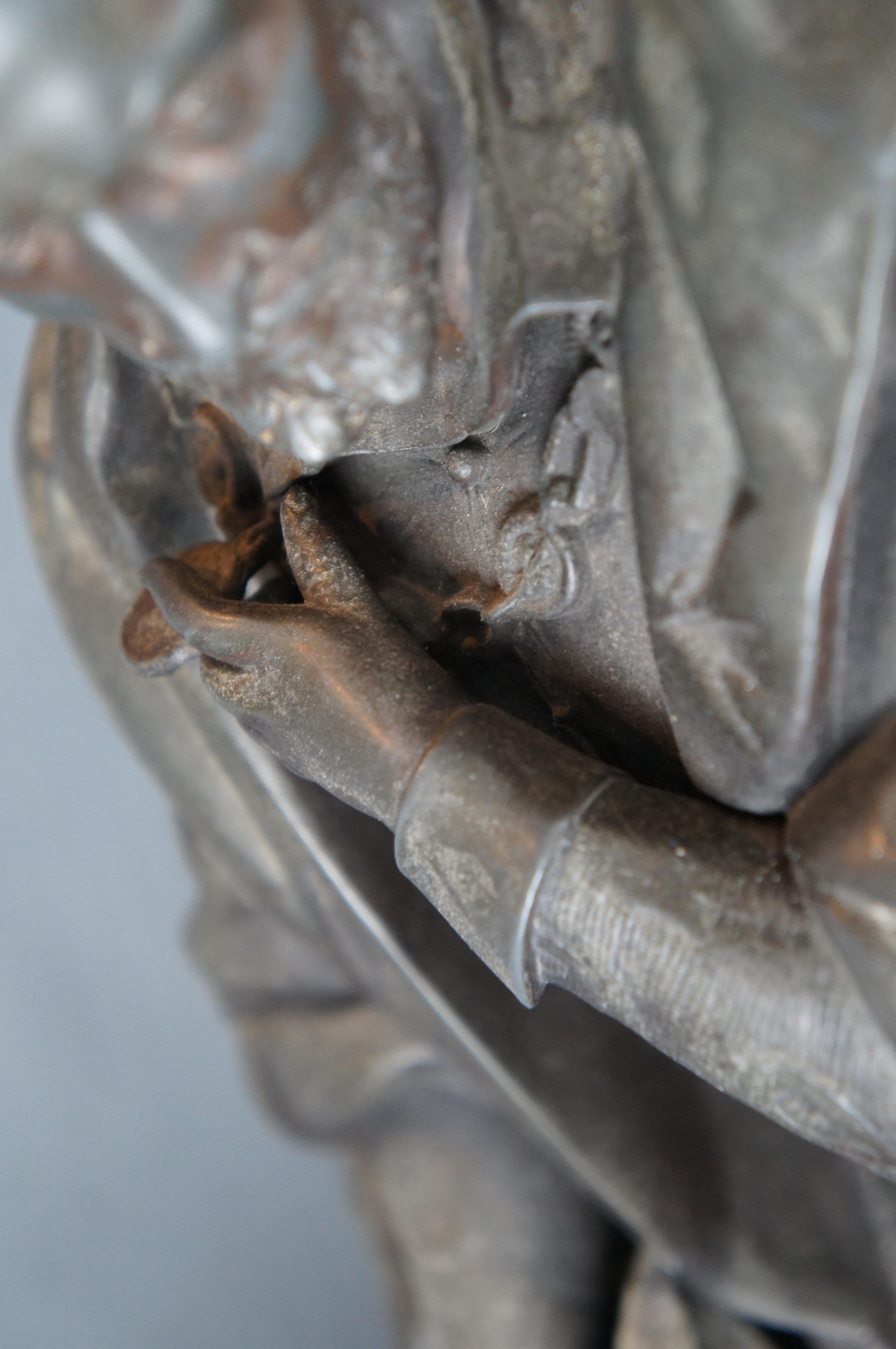 Antike William Shakespeare-Skulptur eines Philosophen aus Zinn, stehende Skulptur, Philosoph, 19