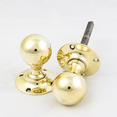 Antique Spherical Brass Door Knobs
