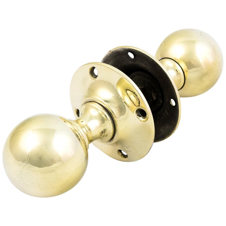 Antique Spherical Brass Door Knobs For Sale at 1stDibs