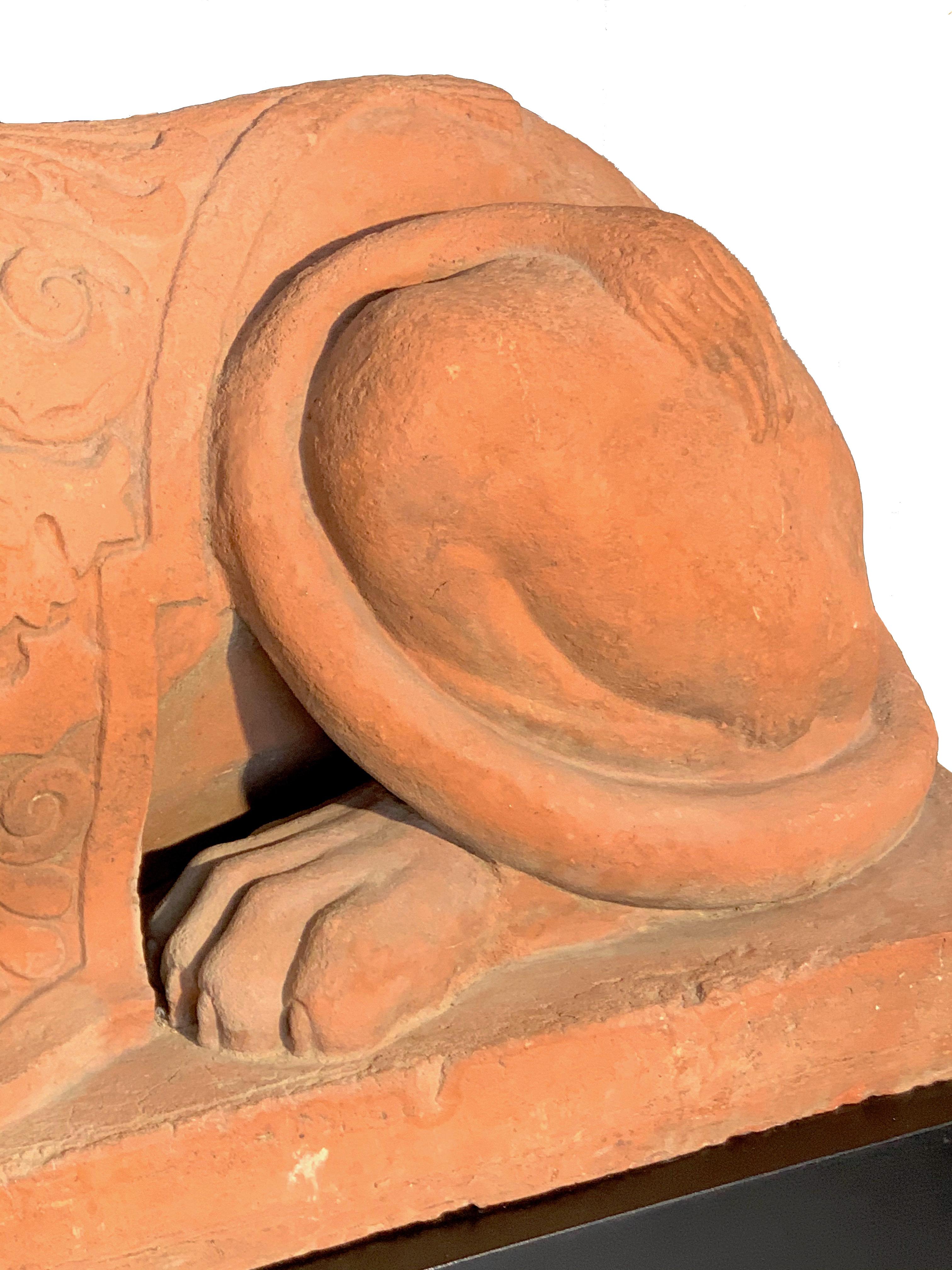 Calcaire Antique Sphinx 1833 Felix Austin Angleterre Sculpture Gargen en vente