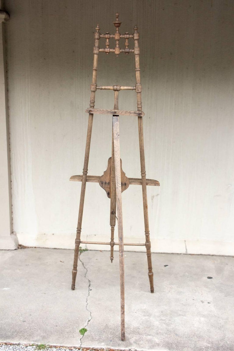 Antique Spindle Wood Easel Found in France at 1stDibs antique wooden