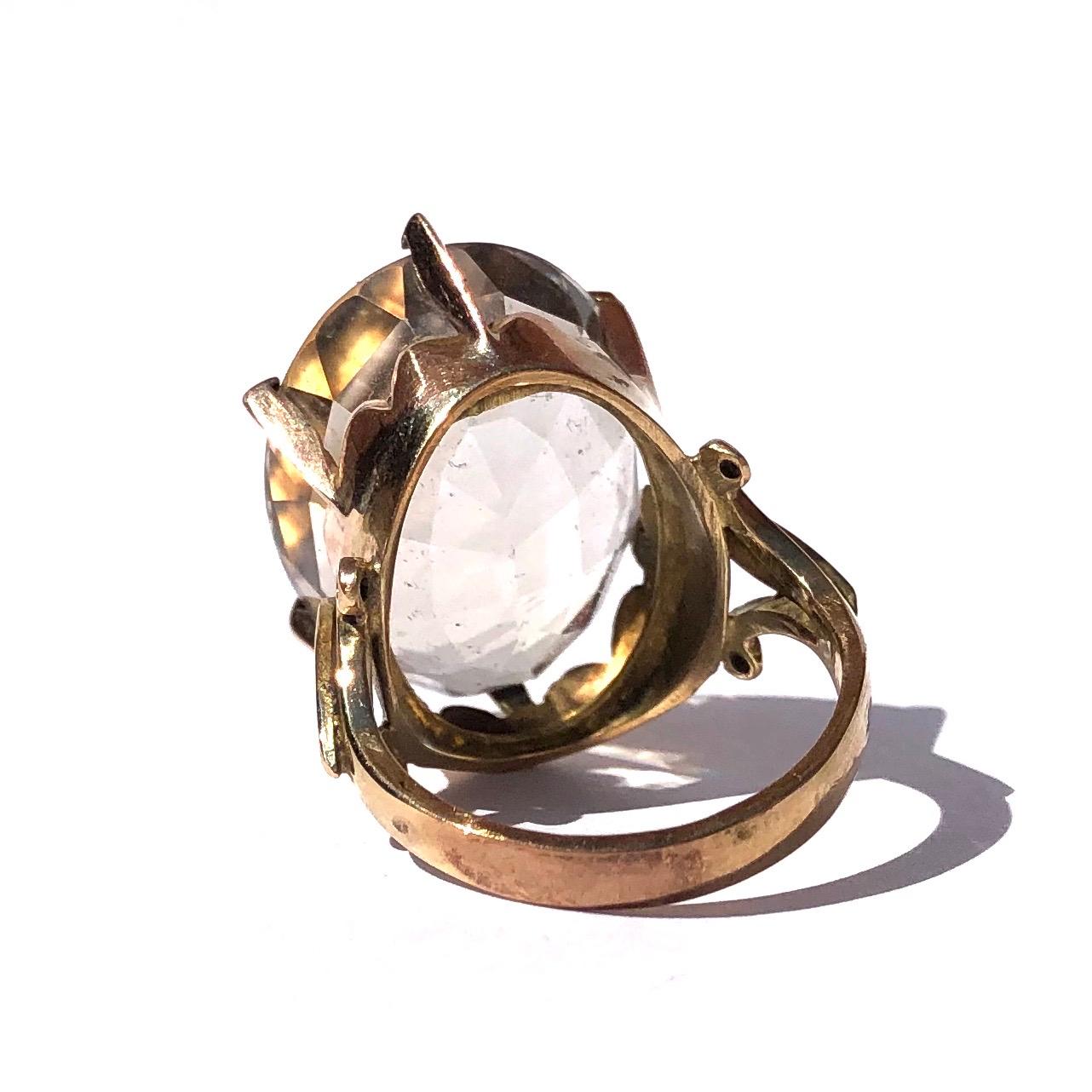Edwardian Antique Spinel and 9 Carat Gold Cocktail Ring
