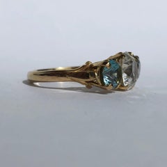 Antique Spinel and 9 Carat Gold Three-Stone Ring