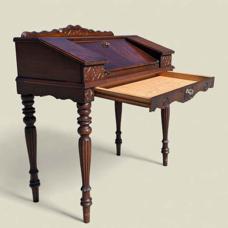 Antiker Spinet-Schreibtisch, Massivholz, Schreibtisch, Sekretär-Schreibtisch (Holz)