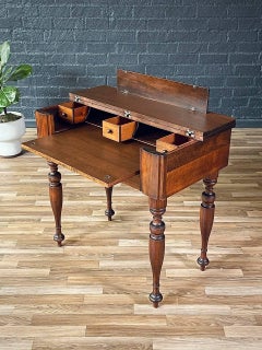 Antique Spinet Style Writing Desk w/ Hidden Deawers