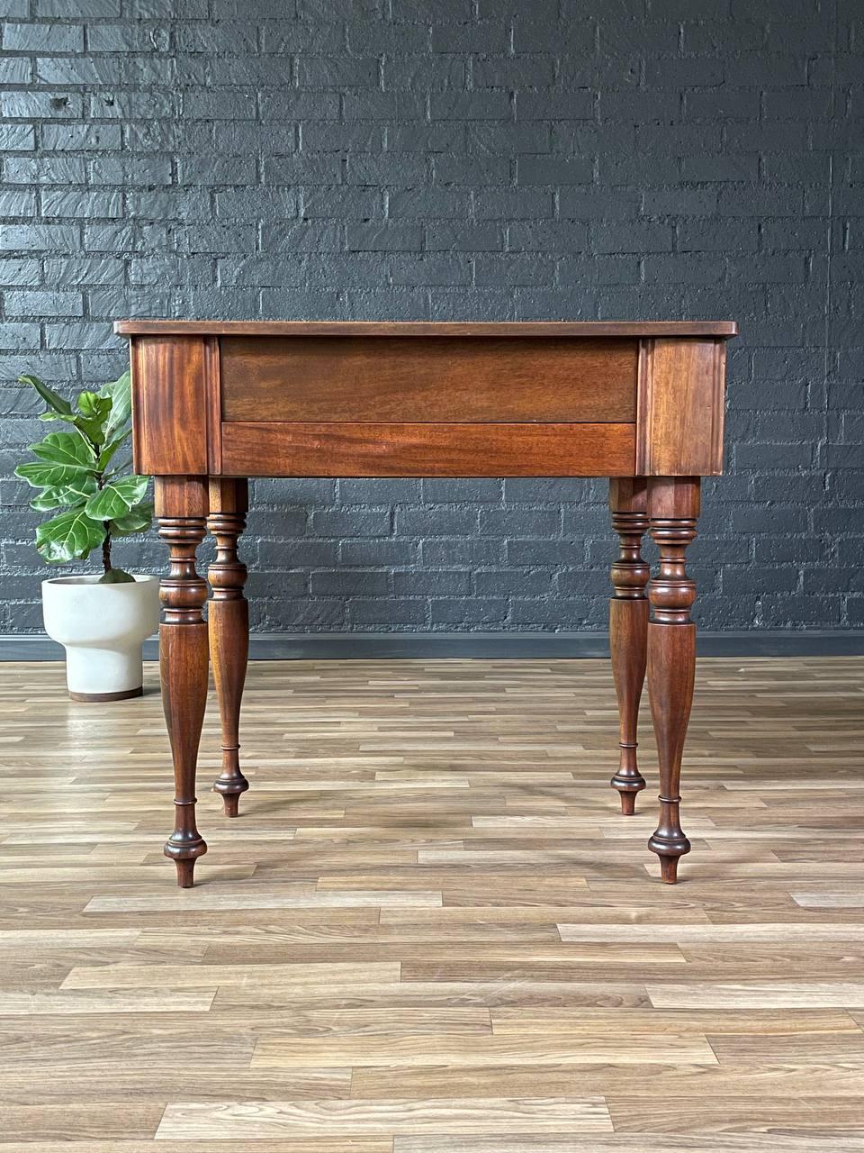 American Antique Spinet Style Writing Desk w/ Hidden Deawers
