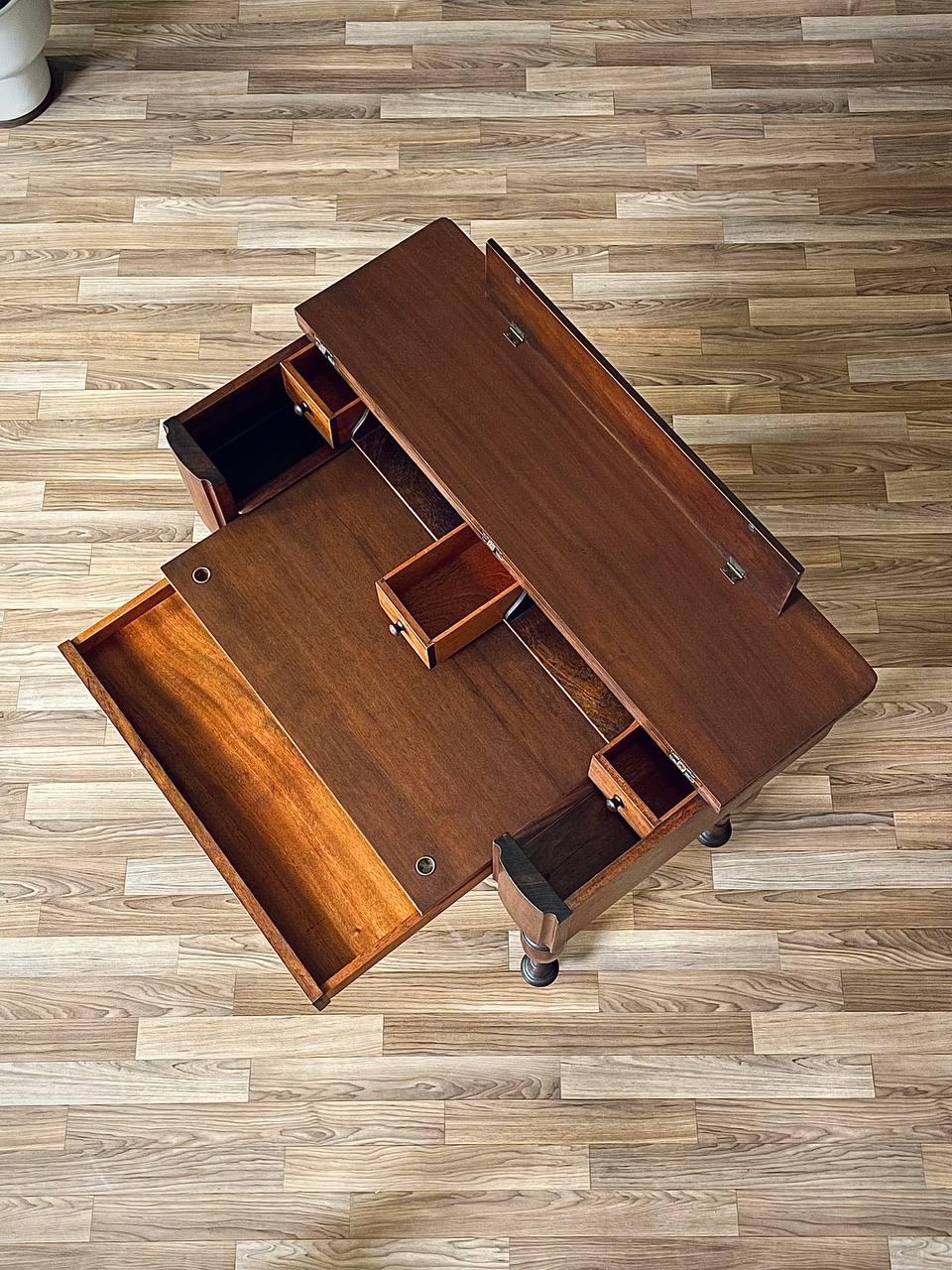 Antique Spinet Style Writing Desk w/ Hidden Deawers In Good Condition In Los Angeles, CA