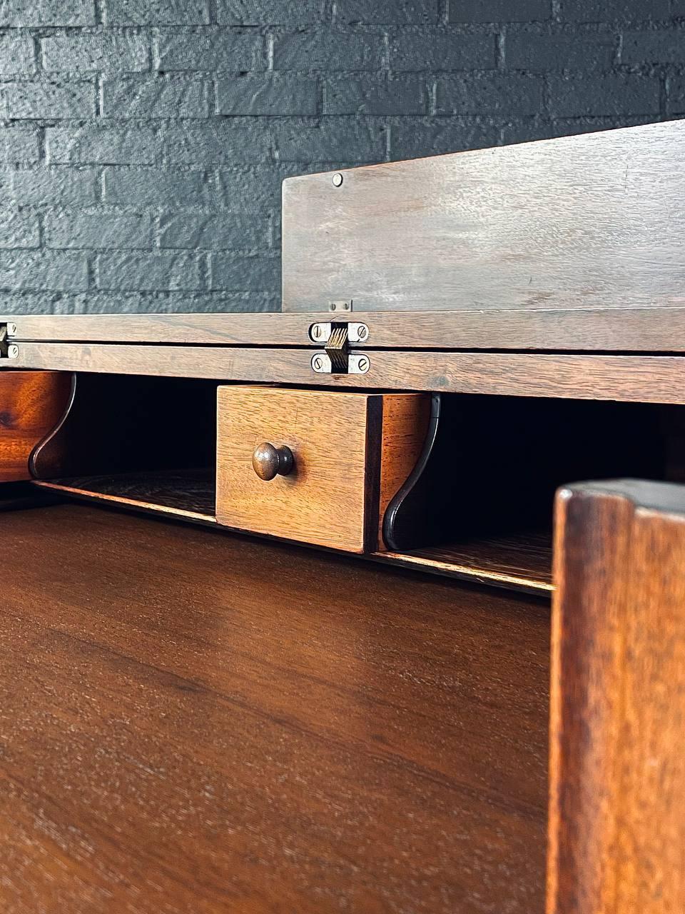 Mid-20th Century Antique Spinet Style Writing Desk w/ Hidden Deawers