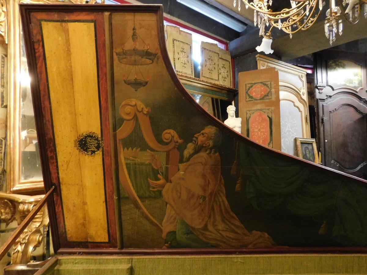 Hand-Carved Antique Spinetta Piano, Openable with Painting, 18th Century Venice 'Italy'