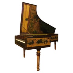 Antique Spinetta Piano, Openable with Painting, 18th Century Venice 'Italy'