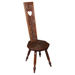 Antique Spinning Chair, English, Carved, Work Stool, Seat, Victorian, Circa 1880