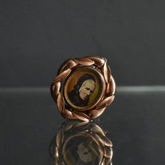 Ancienne broche de deuil victorienne écossaise/portrait commémoratif émouvant