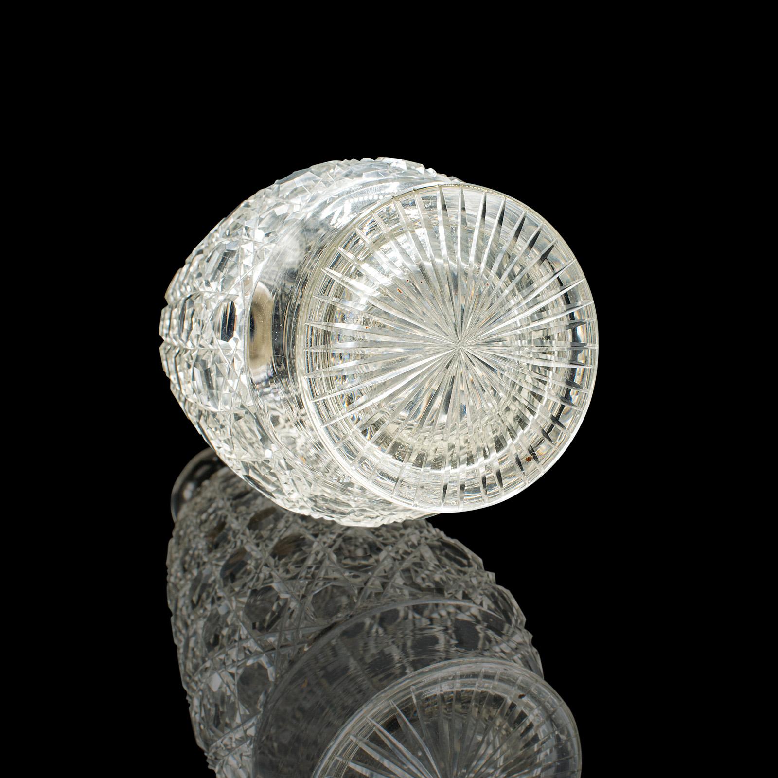 Antique Spirit Decanter, Edwardian, Cut Glass, Hallmarked Silver, English, 1903 For Sale 4