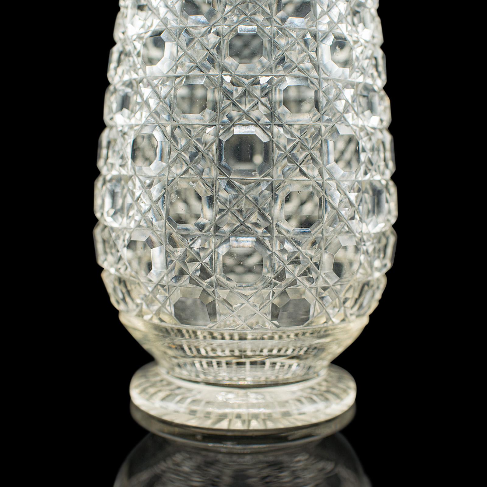 Antique Spirit Decanter, Edwardian, Cut Glass, Hallmarked Silver, English, 1903 For Sale 5
