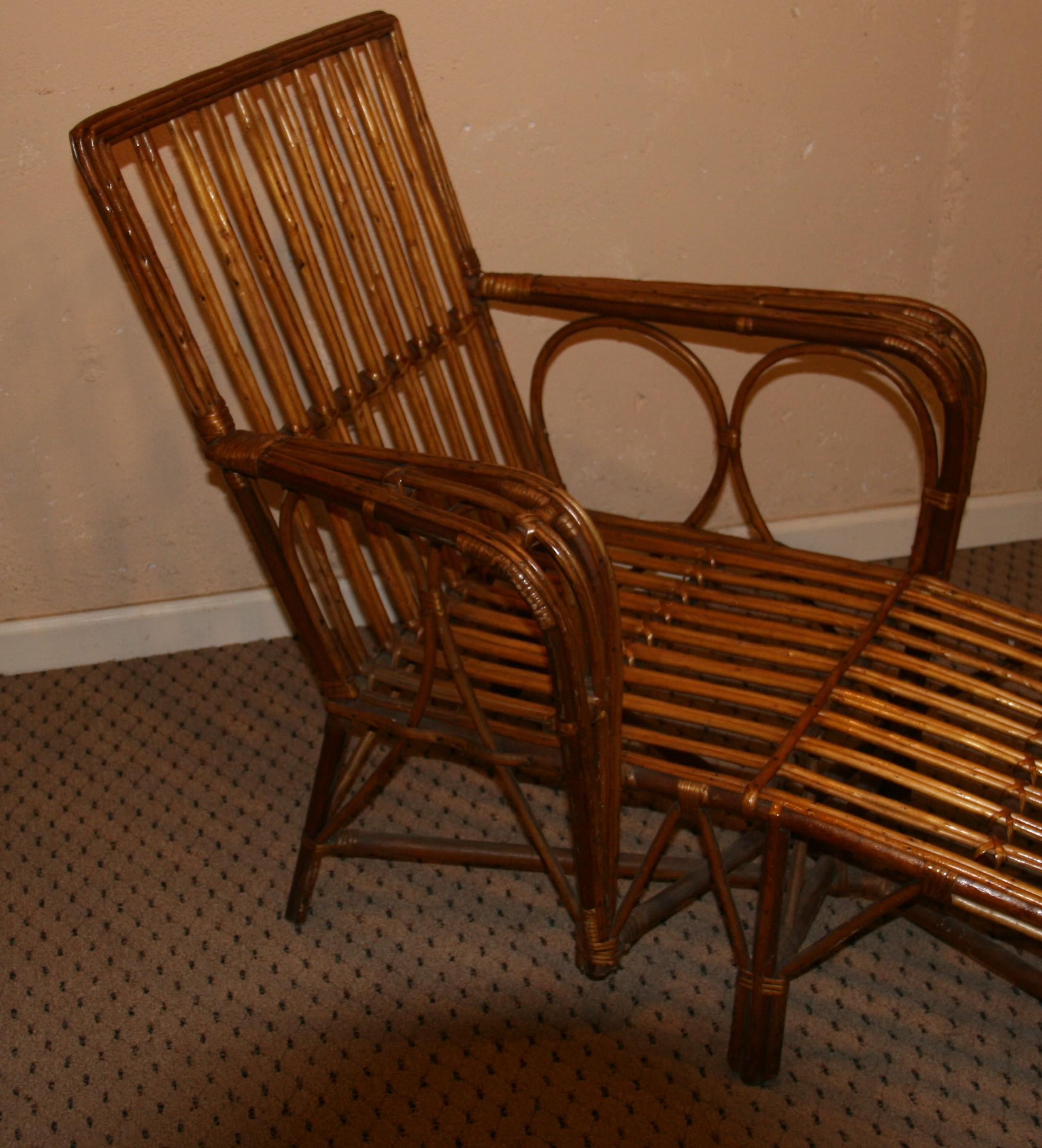 Fauteuil de salon en roseau fendu ancien, années 1930 Bon état - En vente à Douglas Manor, NY