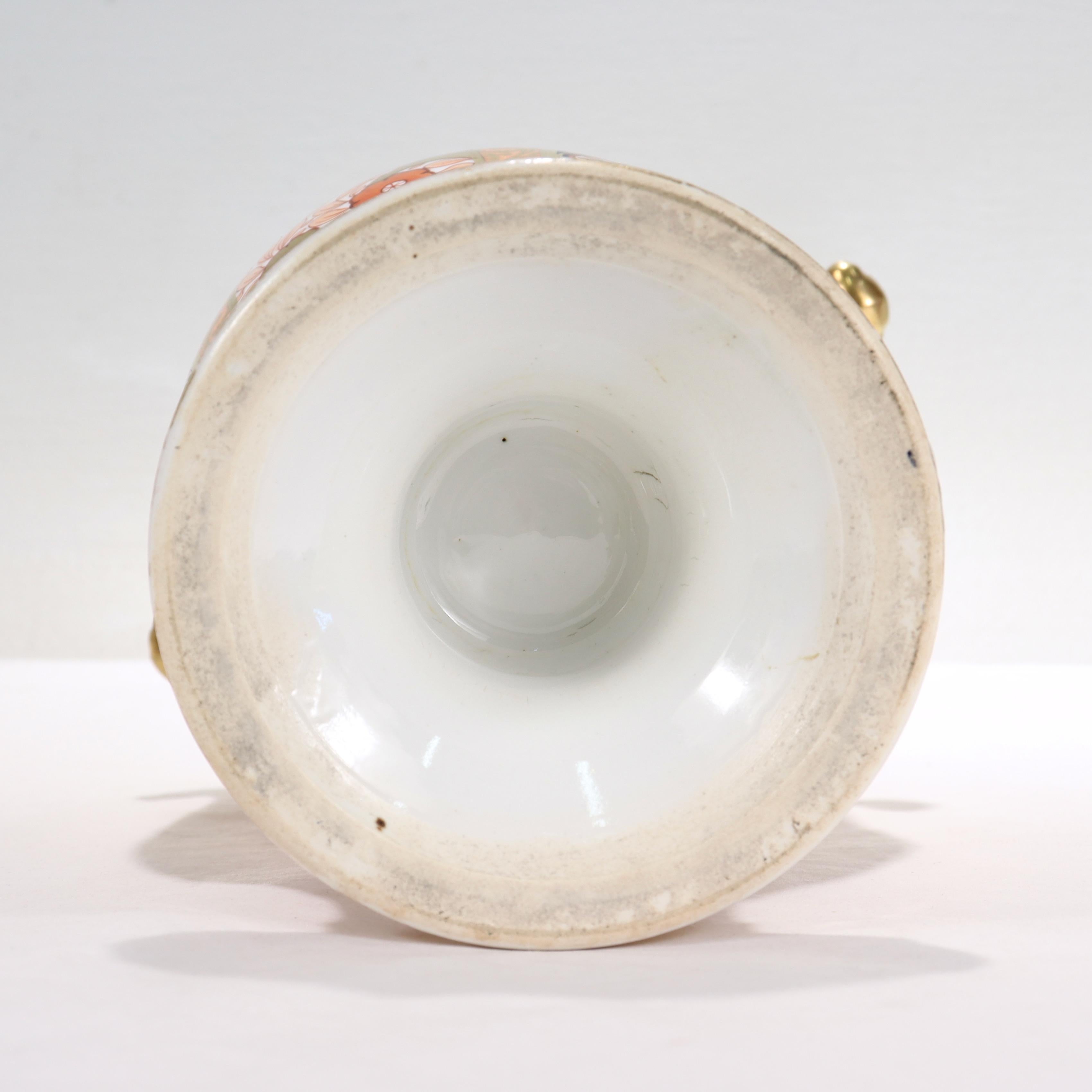 Antique Spode Imari Porcelain Twin Handled Vase Pattern No. 1409, 1820s 1