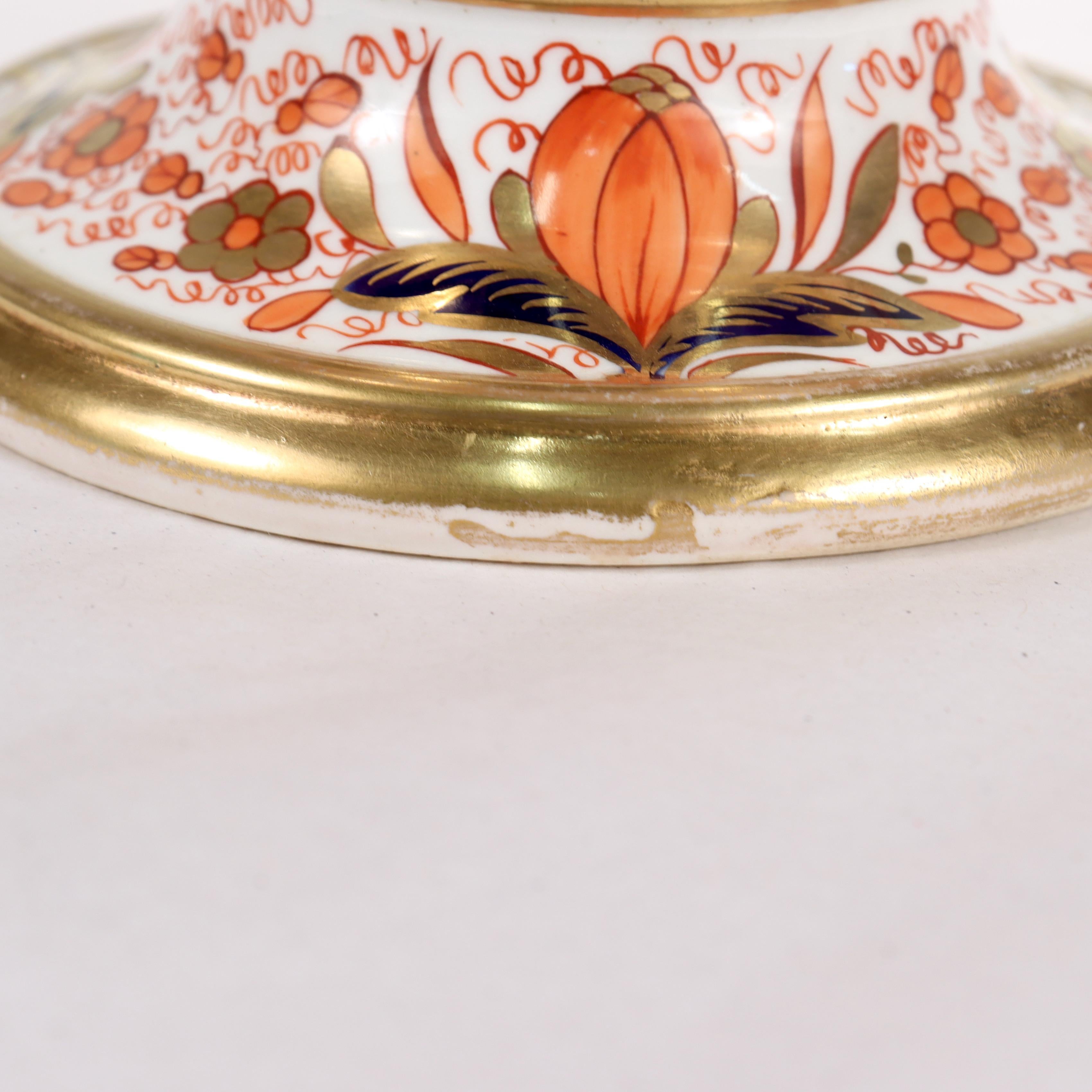 Antique Spode Imari Porcelain Twin Handled Vase Pattern No. 1409, 1820s 6